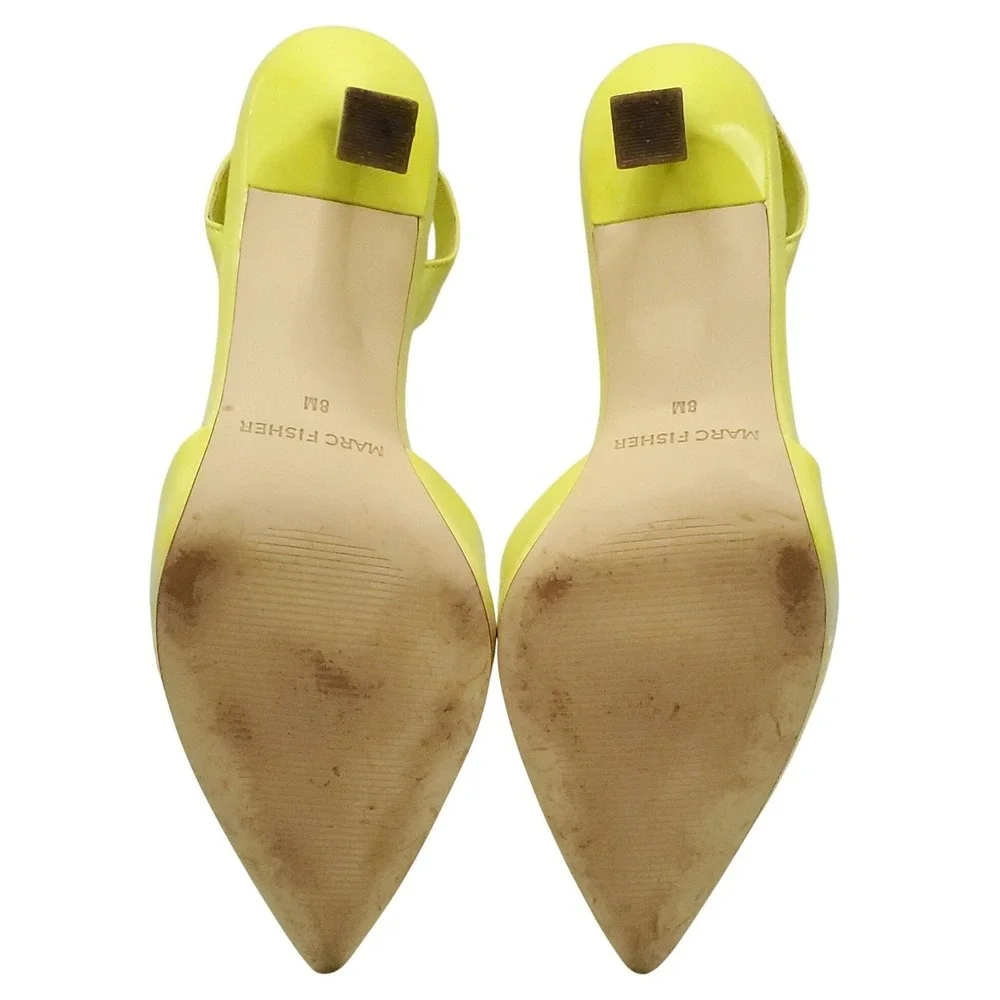 Marc Fisher Hadya Pointed Toe Slingback Pumps Lime Green Women's Size 8